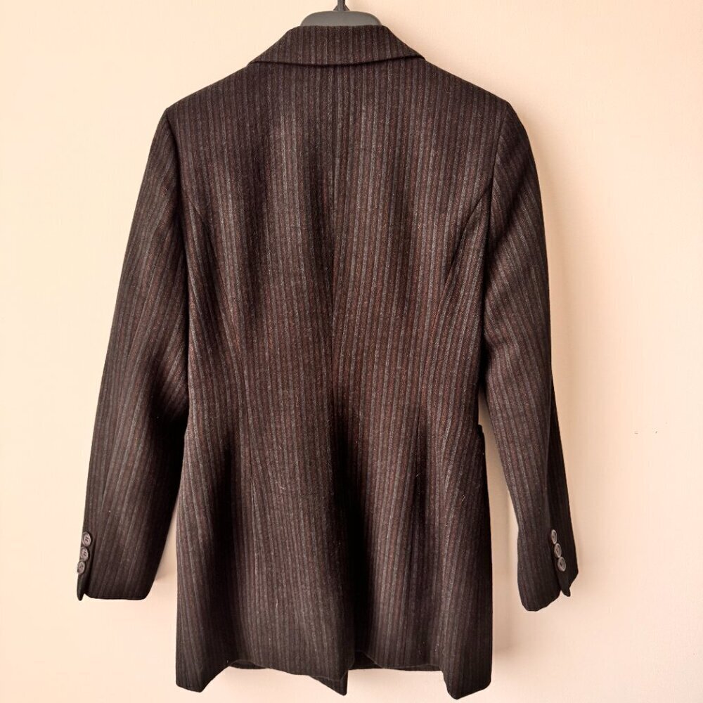 Korean Vintage Compagna Wool Striped Blazer - Picture 3 of 9